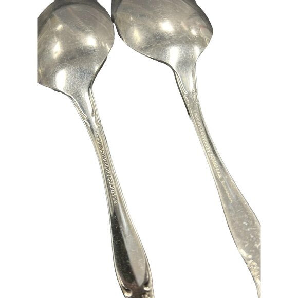 Set Of 2 Oneida Community CHATELAINE Stainless Large 8.25” Serving Spoons USA - Picture 6 of 6